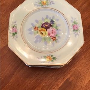 Antique gold castle china dessert plates